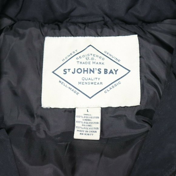 St. John’s Bay Mens Black Polyester Vest Size Larg - Picture 3 of 5